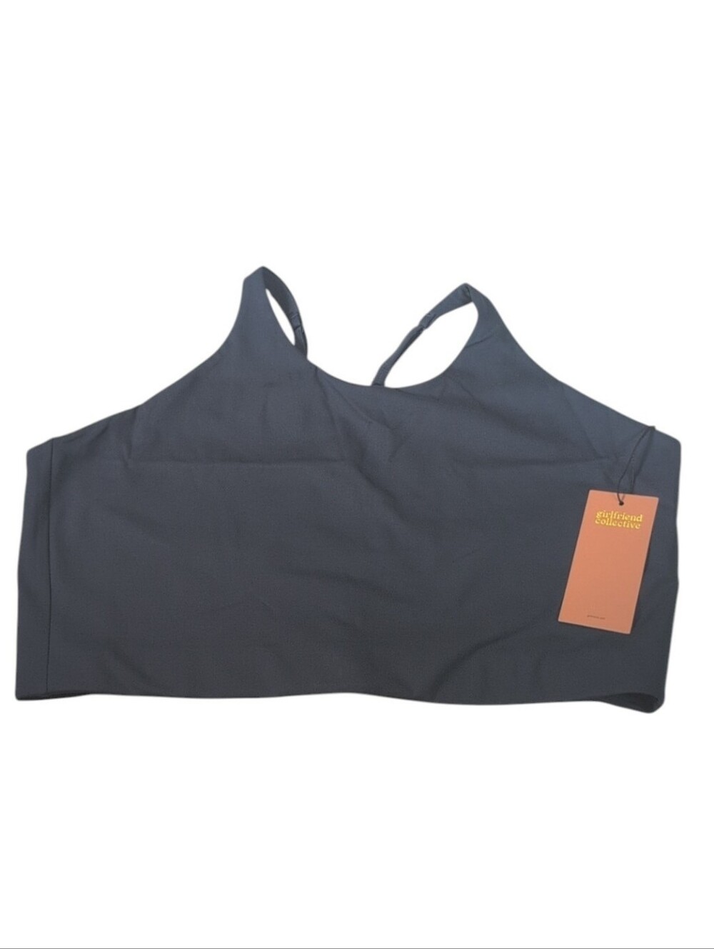 Girlfriend Collective Topanga Halter Crop Top Navy Size 4XL